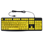 Geemarc Telecom Large Yellow Key Black Print Keyboard