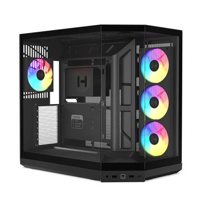 HYTE Y50 RGB Panoramic Tempered Glass Mid-Tower ATX Gaming PC Case - Pitch Black