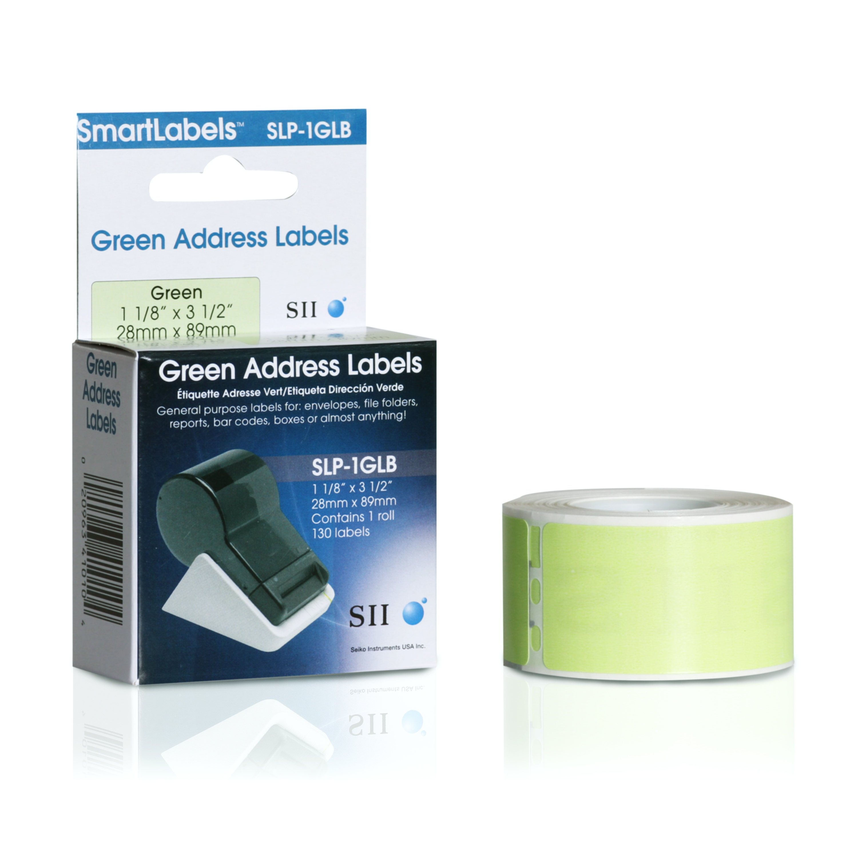 Image of Seiko Instruments SLP-1GLB Green Self-adhesive printer label