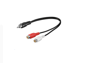 Image of Microconnect RCA - 2xRCA, M-F audio cable 0.2 m Black