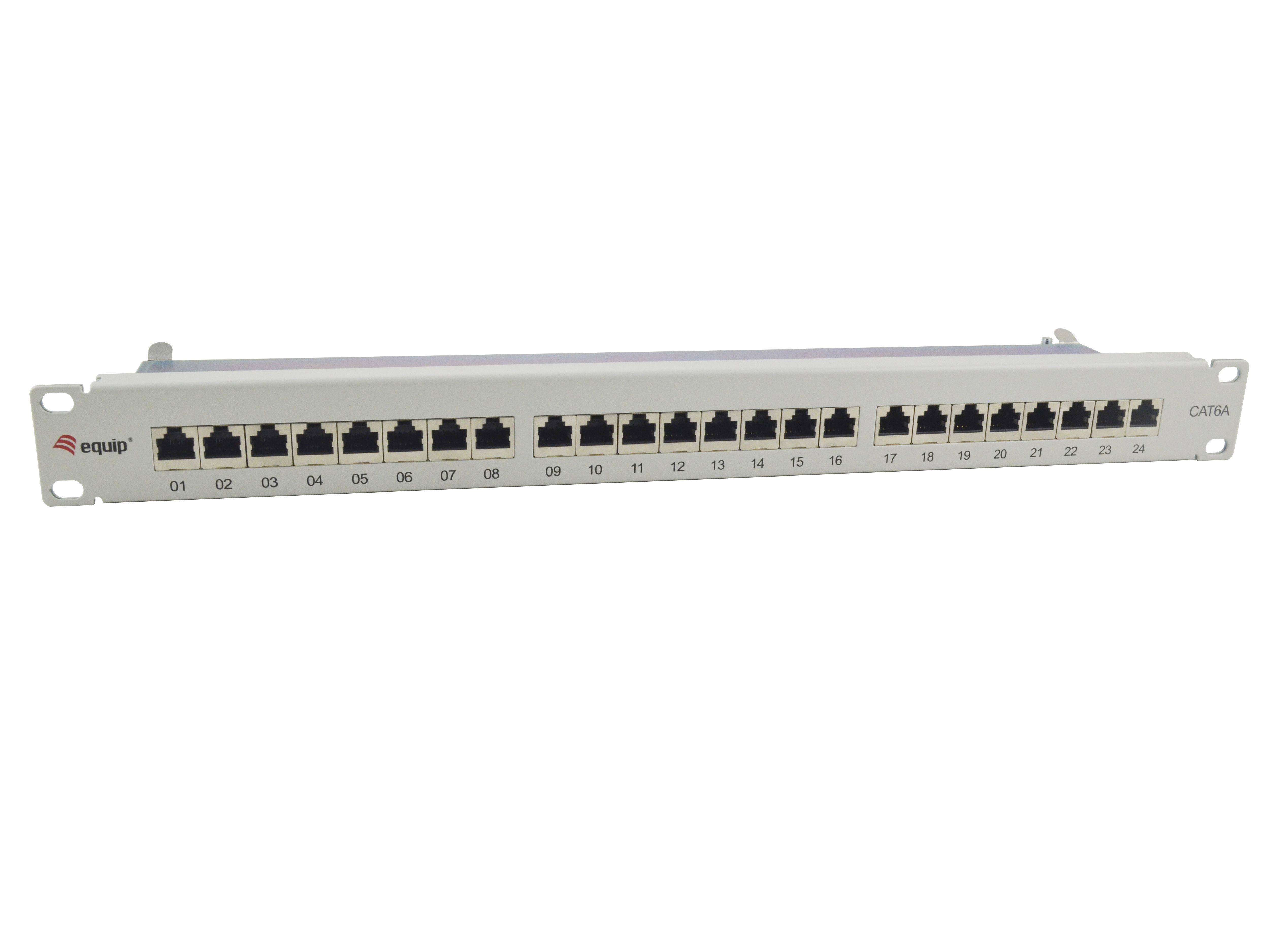 Image of Equip 24-Port Cat.6A Shielded Patch Panel, Light Grey