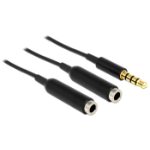 DeLOCK 65575 audio cable 0.25 m 3.5mm 2 x 3.5mm Black