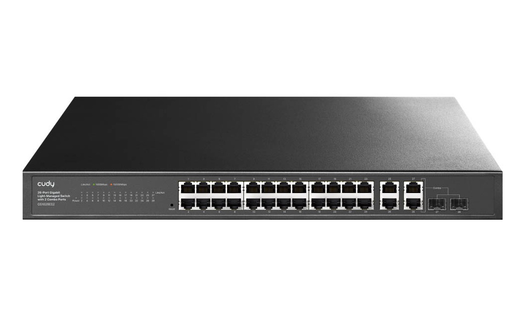EU Product - Light Managed Switch with 2 Combo Ports GS1028ES2 - Switch - 1 Gbps thumbnail