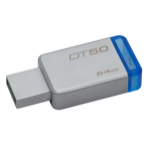 Kingston Technology DataTraveler 50 64GB USB flash drive USB Type-A 3.2 Gen 1 (3.1 Gen 1) Blue, Silver