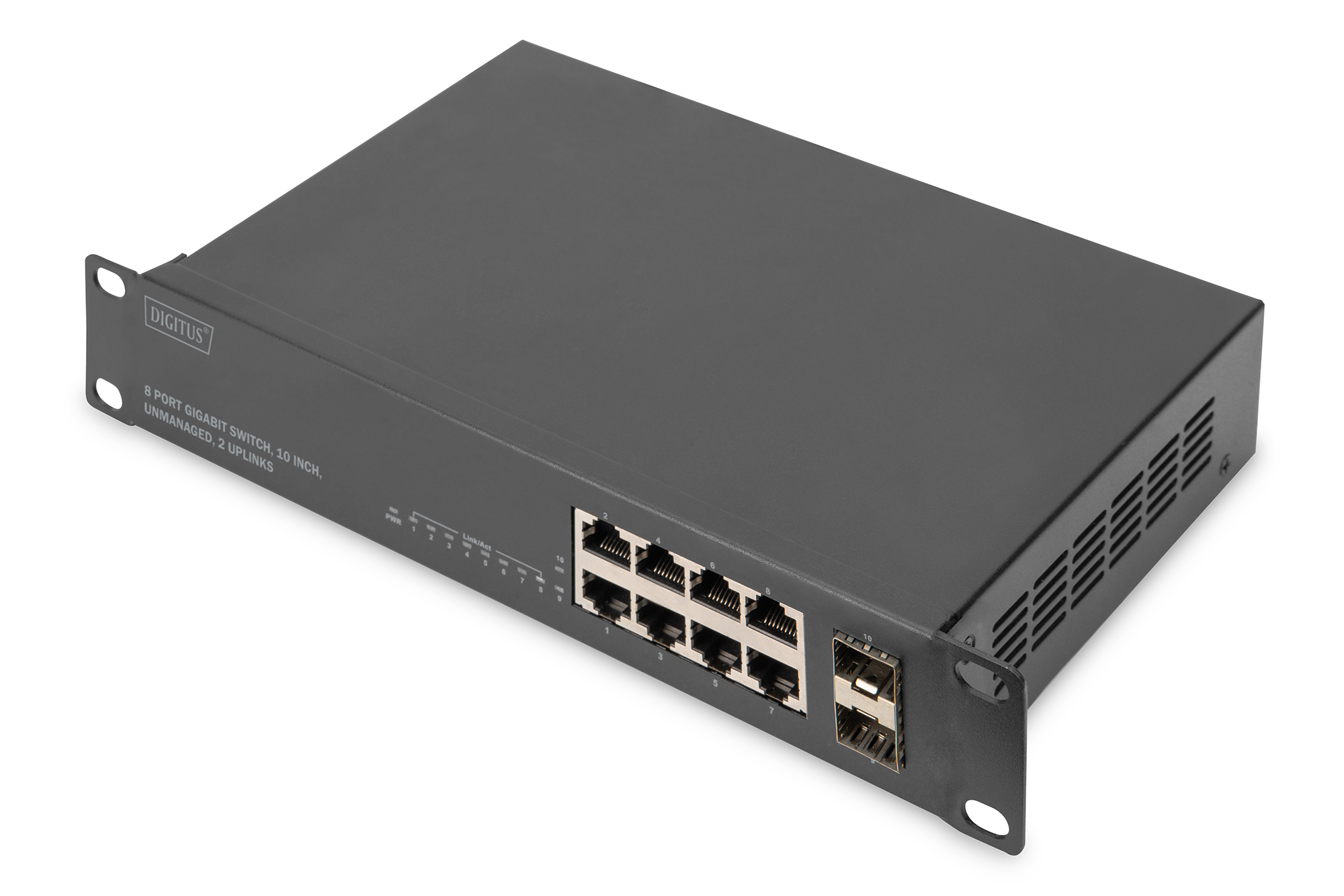 Image of Digitus 8 Port Gigabit Switch, 10 inch, Unmanaged, 2 Uplinks