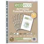 Eco Eco A4 100% Recycled Bag 50 Premier Multi Punched Pockets - Pack of 50