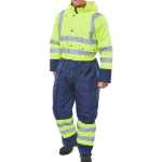 BEESWIFT Two Tone Hiviz Thermal Waterproof Coverall Saturn Yellow / Navy M