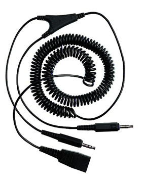 Jabra PC cord - QD to 2x3.5mm 2 x 3.5mm jack Black