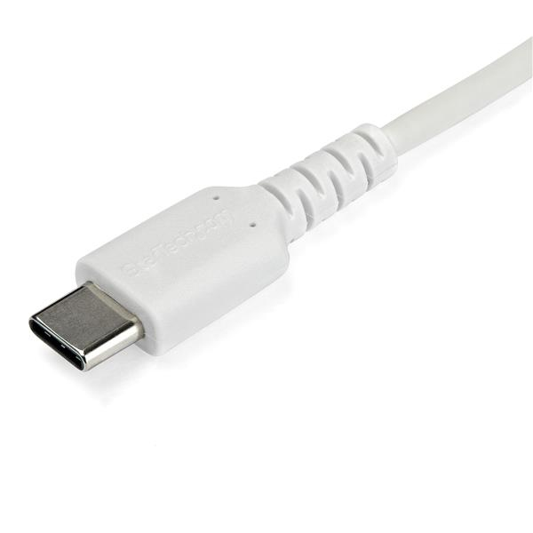 StarTech.com 1m USB C Charging Cable - Durable Fast Charge & Sync USB 3.1 Type C to USB C Laptop Charger Cord - TPE Jacket Aramid Fiber M/M 60W White - Samsung S10 S20 iPad Pro MS Surface