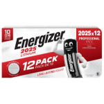 Energizer Lithium CR2025 Coin Cell Pack of 12