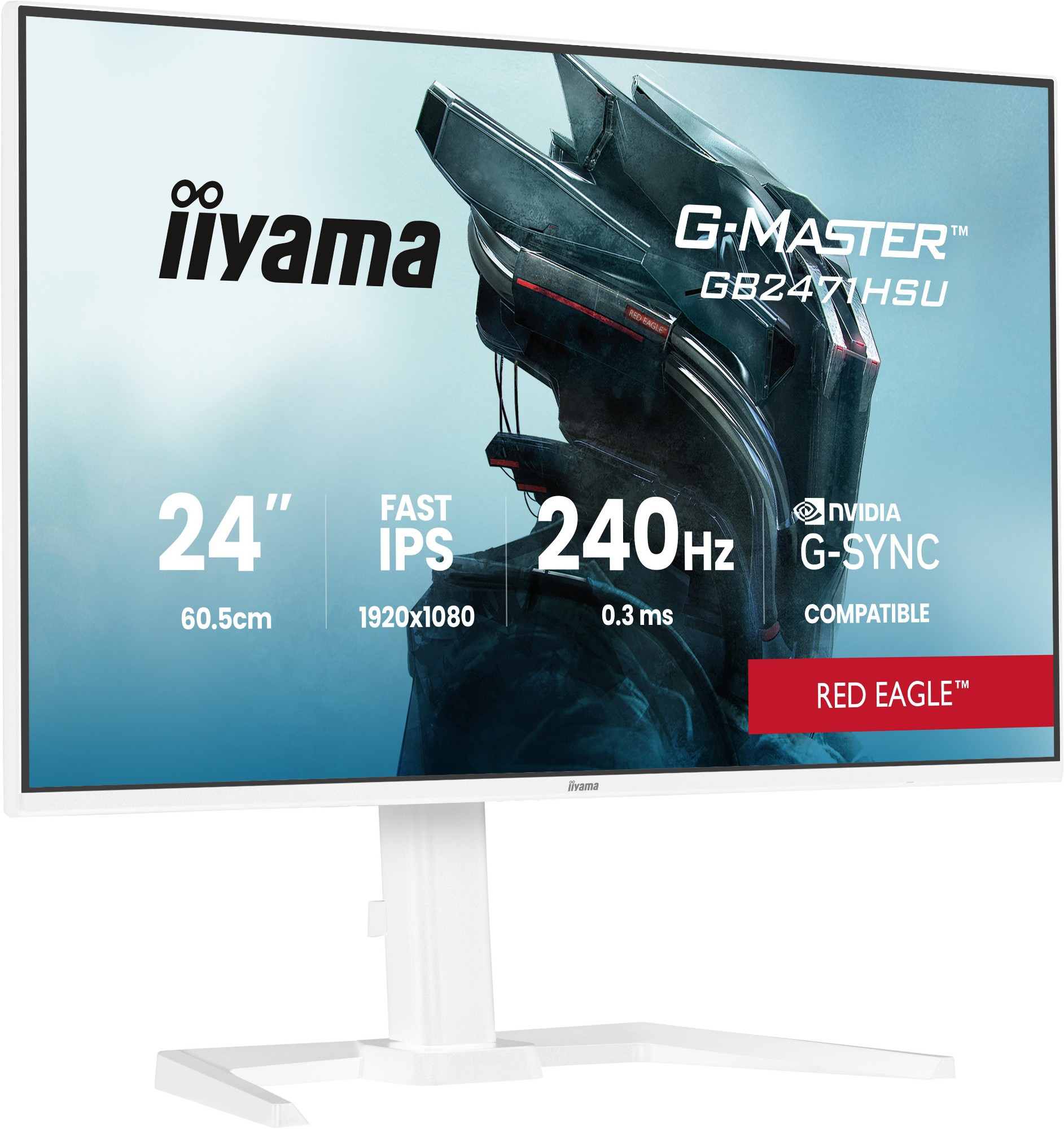iiyama G-MASTER GB2471HSU-W1 computer monitor 60.5 cm (23.8") 1920 x 1080 pixels Full HD LED White