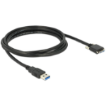 DeLOCK 2m USB 3.0 USB-kabel USB 3.2 Gen 1 (3.1 Gen 1) USB A Micro-USB B Zwart
