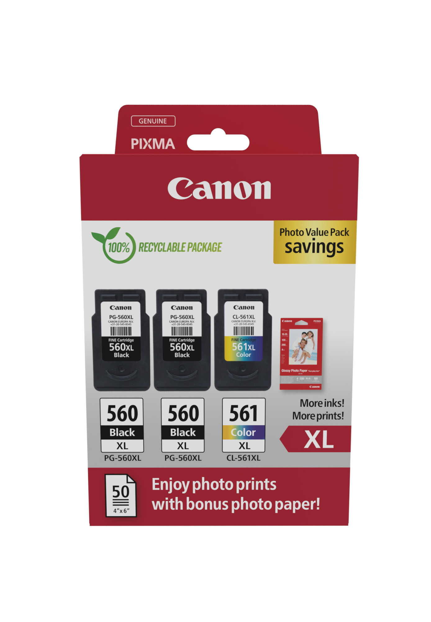 Canon 3712C012/PG-560XL+CL-561XL Printhead cartridge multi pack 2x bla