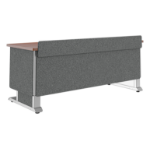 Middle Atlantic Products Forum™ Lectern, 72" Wide, Electrically Height Adjustable, Wilsonart® Biltmore Cherry, Magnesium Powdercoat, Charcoal Gray Felt with Power for UK