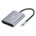 Adesso AUH-5020 video cable adapter 5.91" (0.15 m) USB Type-C 2 x HDMI Aluminum