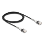 DeLOCK RJ45 Network Cable with double bend protection Cat.6A UTP Slim 2 m black