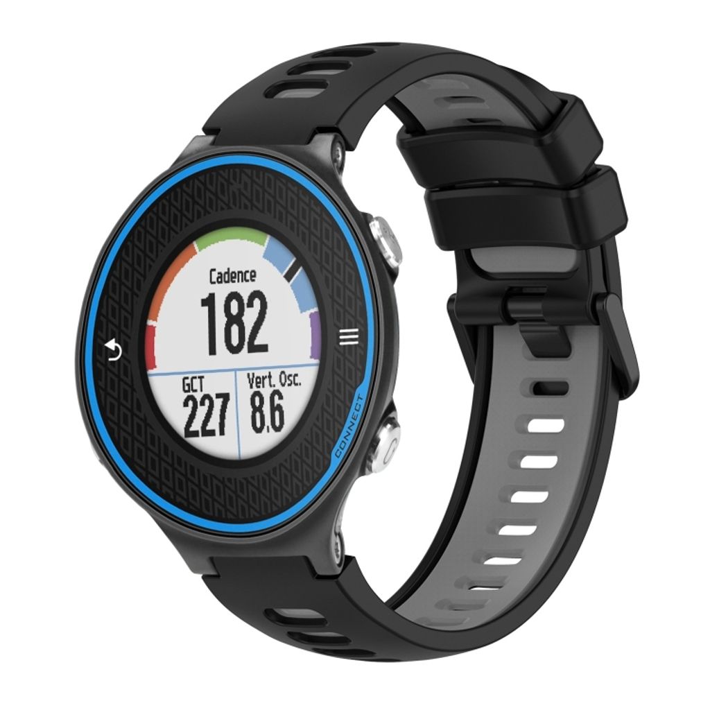 EU Product - Forerunner 620 Silicone Two-colored Watch Band - Black/Gray thumbnail