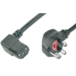 FDL 2M UK MAINS CABLE - UK PLUG TO RIGHT ANGLED IEC C13 SOCKET