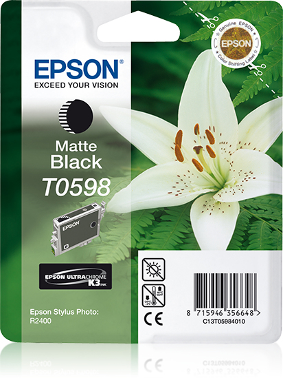 Image of Epson C13T05984010/T0598 Ink cartridge black matt, 520 pages 13ml...