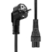 ProXtend Angled Type F (Schuko) to C5 Power Cable, Black 5m
