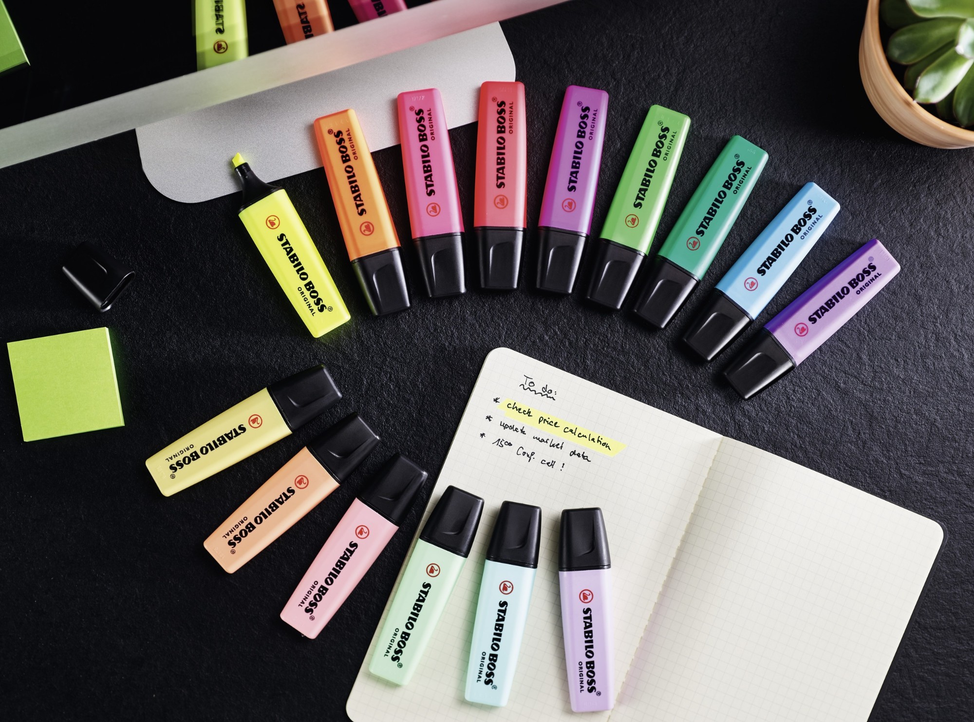 STABILO Boss Original Pastel marker 4 pc(s) Chisel tip Lilac, Mint, Pink, Turquoise