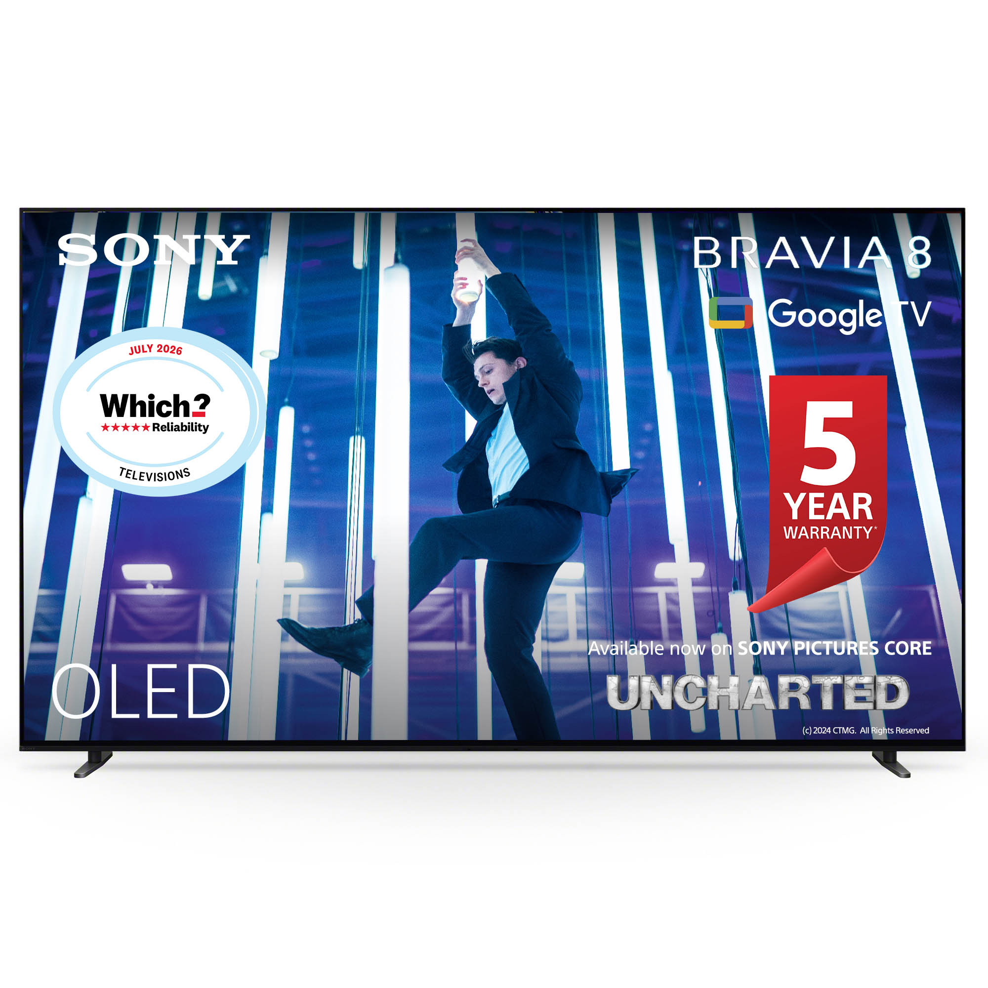 Sony BRAVIA 8 OLED 55 Inch 4K HDR Google Smart TV (2024) | Gaming Features for PlayStation 5 and IMAX Enhanced, Dolby Vision Atmos, Chromecast, Apple AirPlay, 120Hz K55XR80