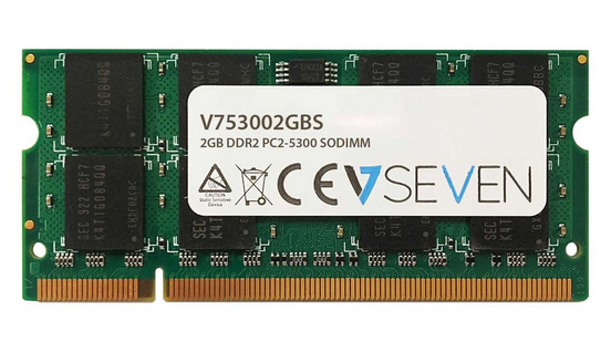 Image of V7 2GB DDR2 PC2-5300 667Mhz SO DIMM Notebook Memory Module -...