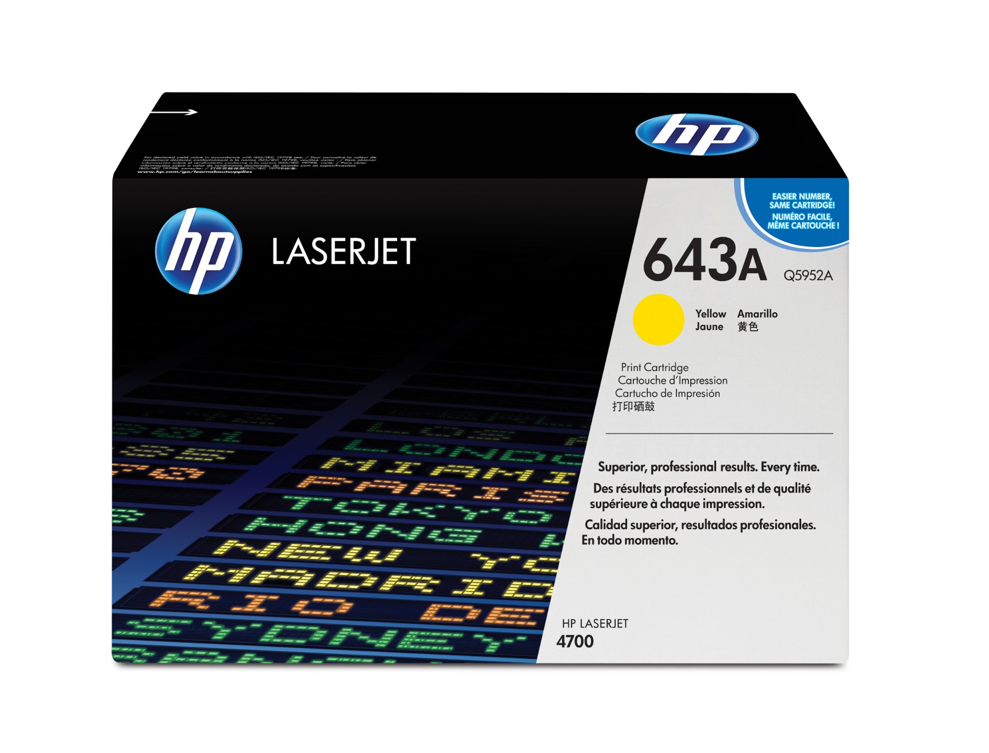 HP Q5952A/643A Toner cartridge yellow, 10K pages/5% for HP Color LaserJet 4700