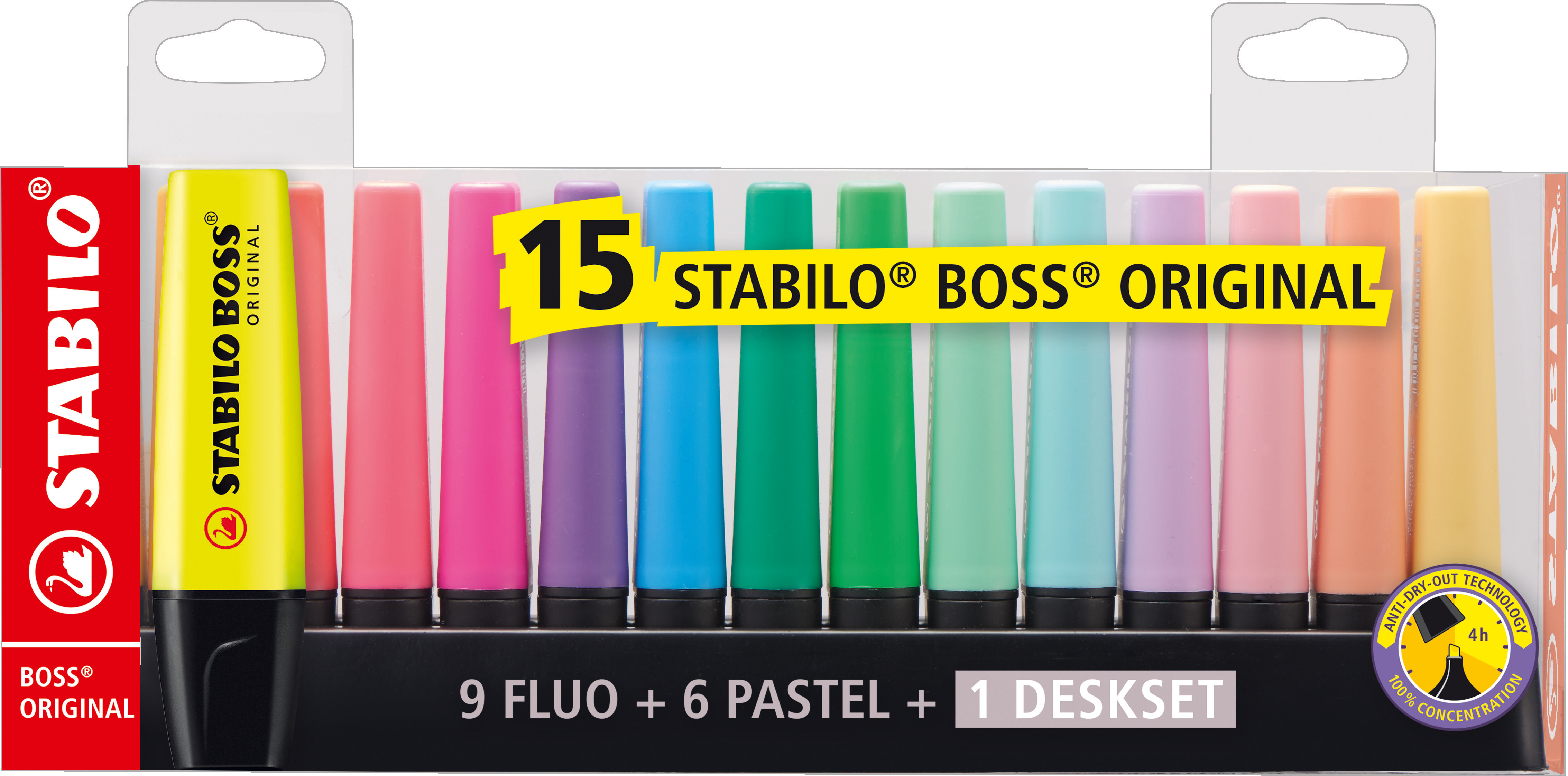 Image of STABILO BOSS ORIGINAL marker 15 pc(s) Chisel tip Multicolour