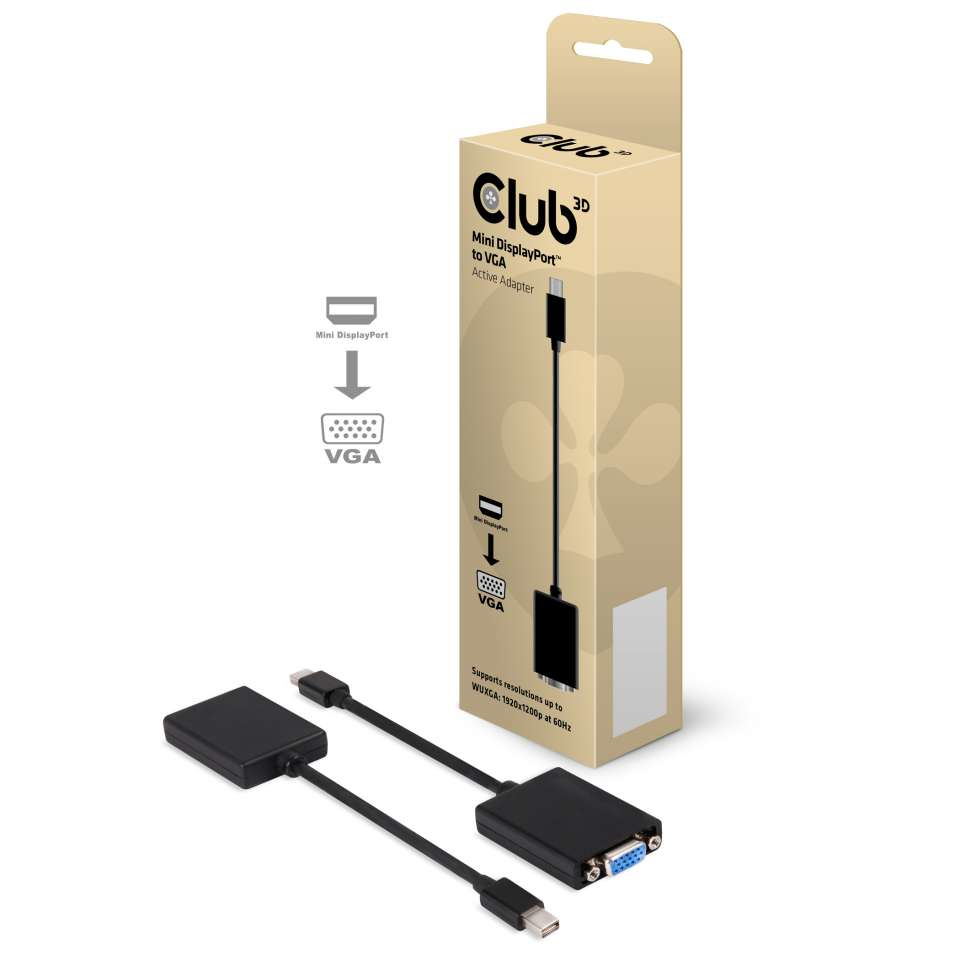 Image of CLUB3D Mini DisplayPort to VGA Active Adapter