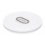 Manhattan Smartphone Wireless Charging Pad, Up to 15W charging (depends on device), QI certified, USB-C to USB-A cable included, USB-C input into pad, Cable 80cm, White, Three Year Warranty, Boxed