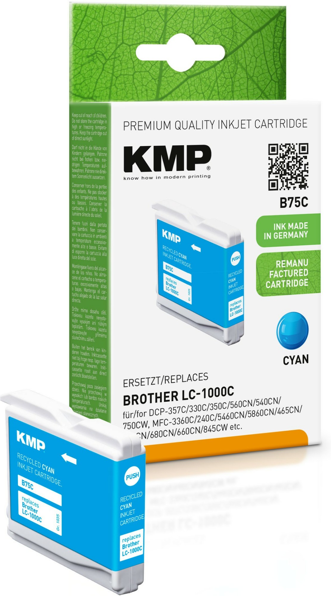 KMP B75C ink cartridge 1 pc(s) Compatible Cyan