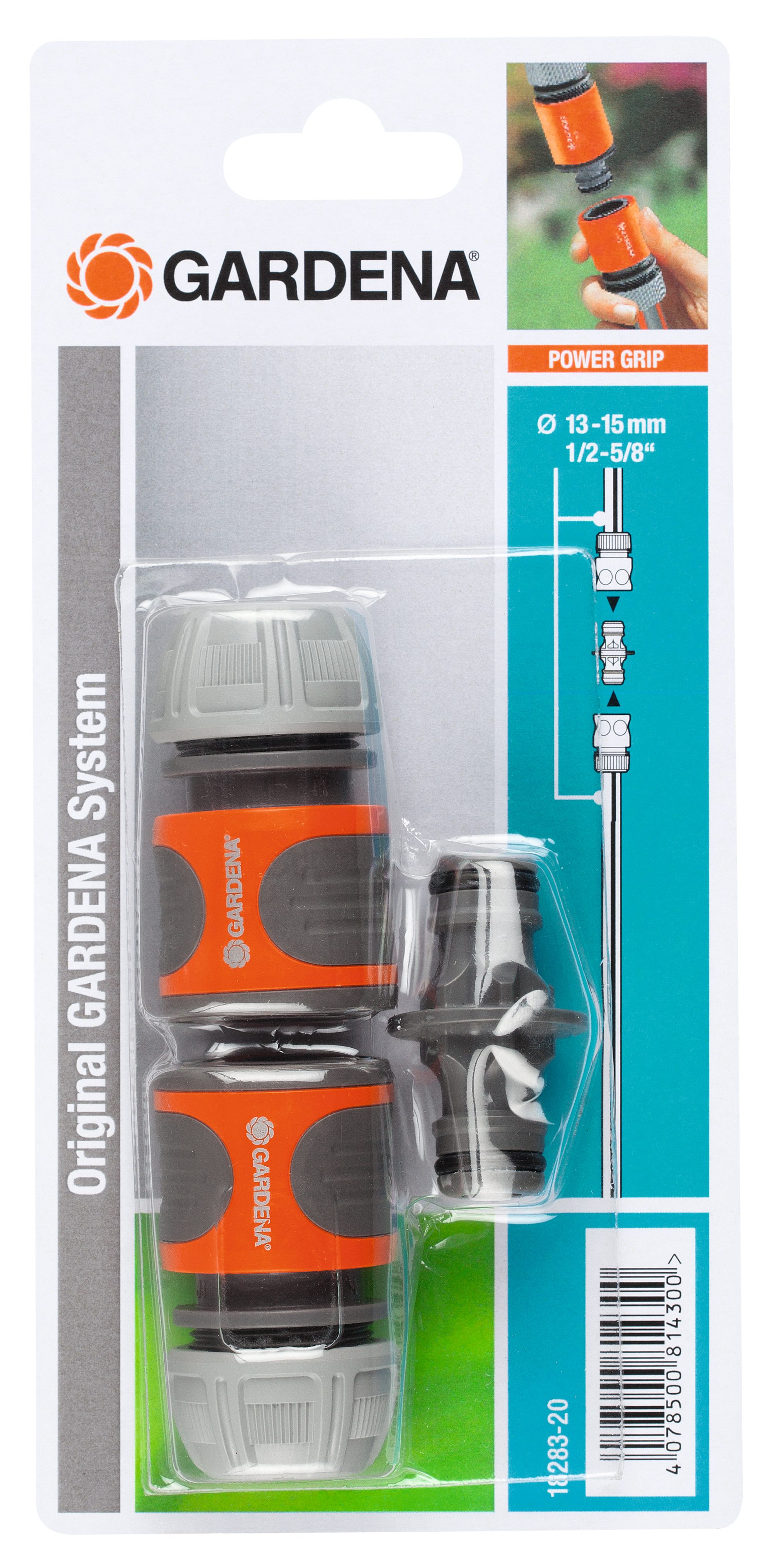 Image of Gardena Coupling Set 13 mm (1/2) - Hose connector - Grey - Orange...