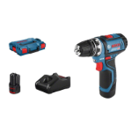Bosch GSR 12V-15 FC Flex Professional 1300 RPM Zonder sleutel 600 g Zwart, Blauw