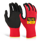 BEESWIFT Glovezilla Nitrile Nylon Glove Red M (Pack of 10)