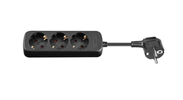 Image of Microconnect GRU0035B power extension 5 m 3 AC outlet(s) Indoor Black
