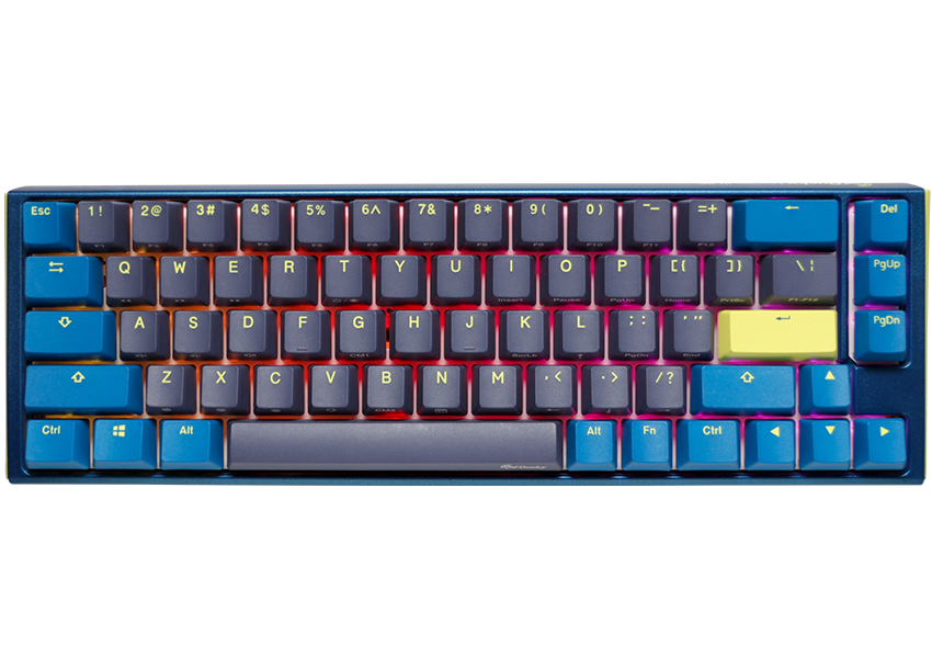 Image of Ducky One3 Daybreak SF keyboard USB UK English Blue, Yellow, Grey