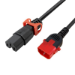 FDL 2M IEC C14 PLUG TO C15 SOCKET DUAL LOCKING EXTENSION