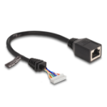 DeLOCK Cable RJ45 jack to pin header female 2.00 mm 8 pin Cat.5e 23 cm black