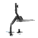InLine Workstation desk mount with lift, movable, up to 81cm (32") / 9kg