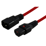 IEC LOCK PC1384 power cable Red 0.5 m C13 coupler C14 coupler