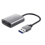 Trust Dalyx Snelle USB‑kaartlezer – geheugenkaartlezer – USB 3.2‑kaartlezer – Aluminium behuizing – Zilver