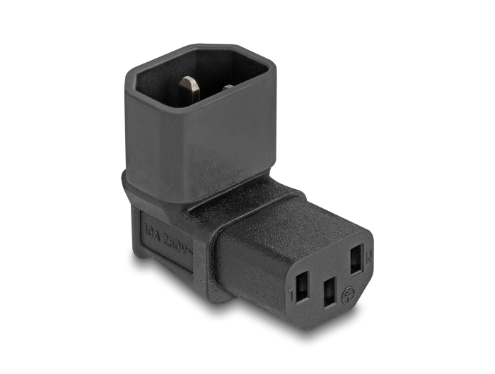 DeLOCK Power Adapter IEC 60320 - C14 to C13, male / female, 10 A, 90Â° angled