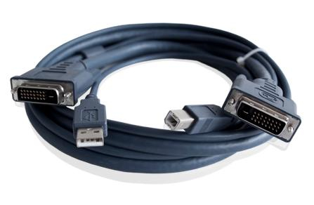 ADDER 2x DVI-D-2x USB, 2m DVI cable DVI-D + USB Black