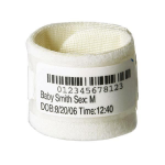 Zebra Patient ID Solution, Wristband/Labels, Paper/PET, 1.375x5.5in (35x140mm), Laser, LaserBand 2, Hook & Loop Closure, Infant, W/ labels, , 100 bands/box