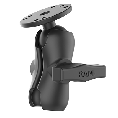 RAM Mounts Double Socket Arm with Round Ball Plate