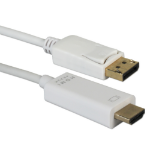 QVS DPHD-06W video cable adapter 70.9" (1.8 m) DisplayPort HDMI White