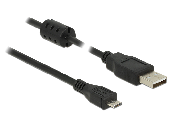 Image of DeLOCK 2m, USB 2.0-A/USB 2.0 Micro-B USB cable USB A Micro-USB B Black