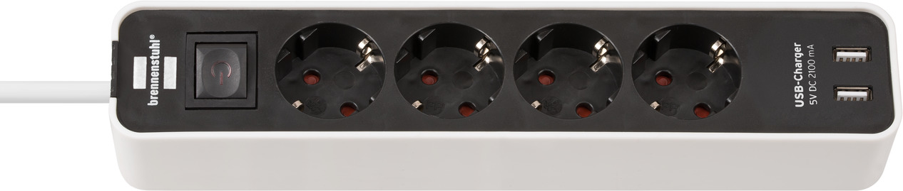 Image of Brennenstuhl Ecolor power extension 1.5 m 4 AC outlet(s) Indoor...