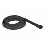 DeLOCK Braided Sleeve with zip fastener heat-resistant 2 m x 20 mm black